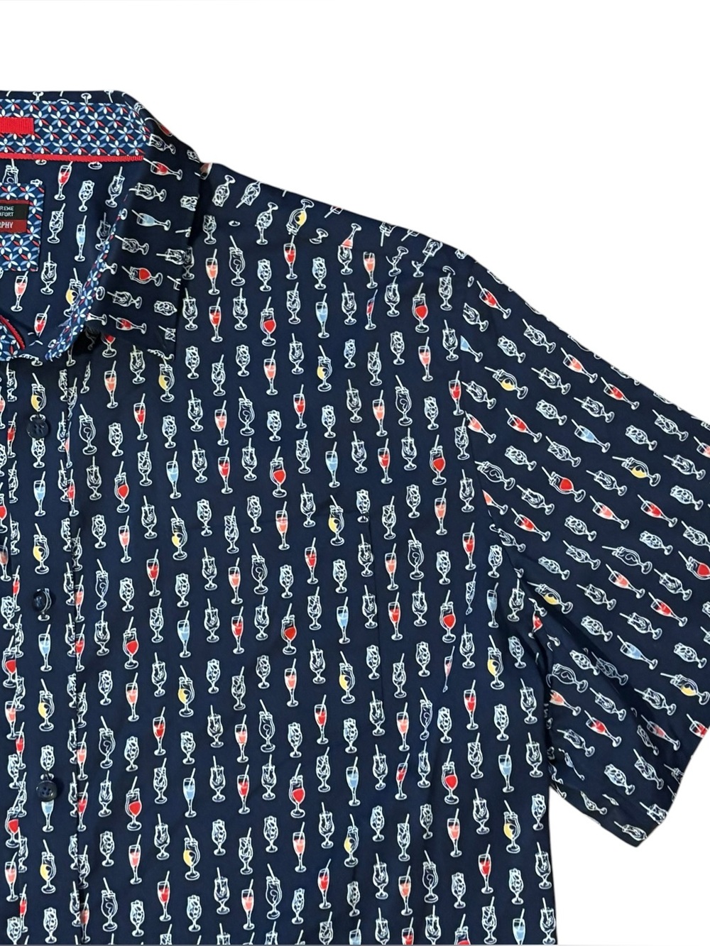Johnston & Murphy XC4 Performance  Button-Up Shirt AOP Cocktail Print XXL